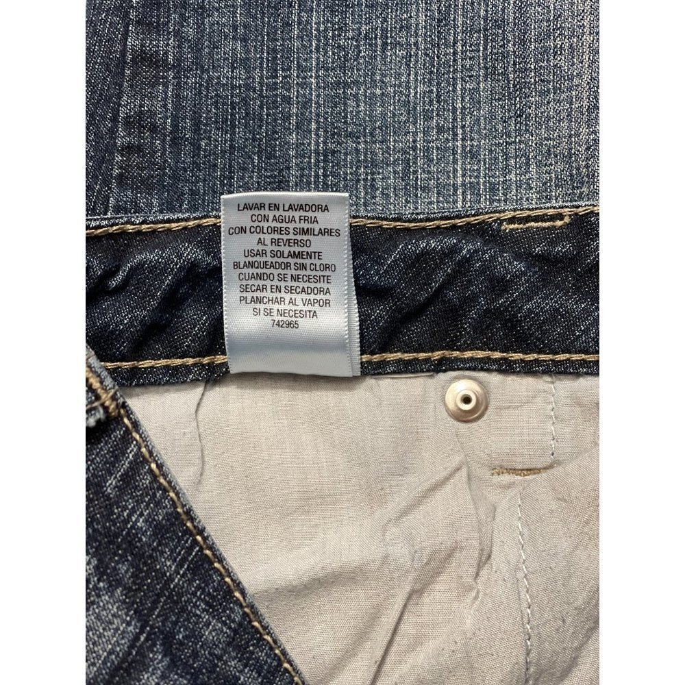 ARIZONA Mid-Rise Dark Jeans Juniors 15 Average Straight Leg Stretch‎ Lt Distress - Picture 9 of 13